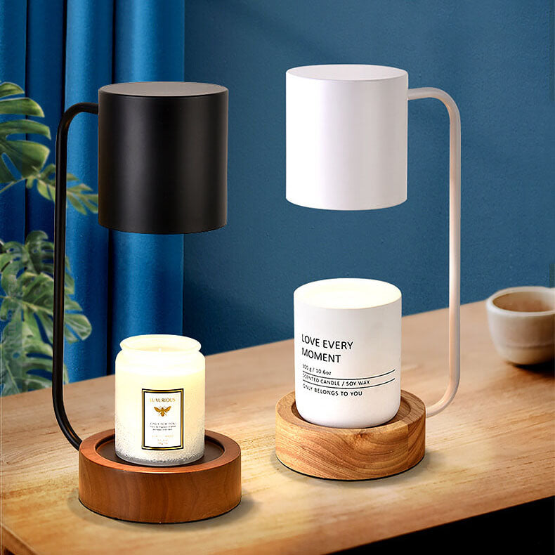 Japanese Minimalist Wood and Metal Table Lamp