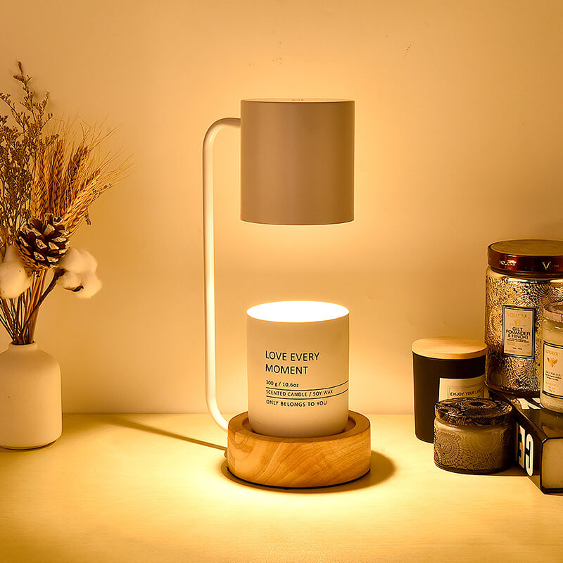 Japanese Minimalist Wood and Metal Table Lamp