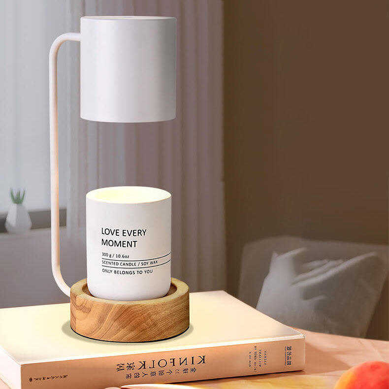 Japanese Minimalist Wood and Metal Table Lamp