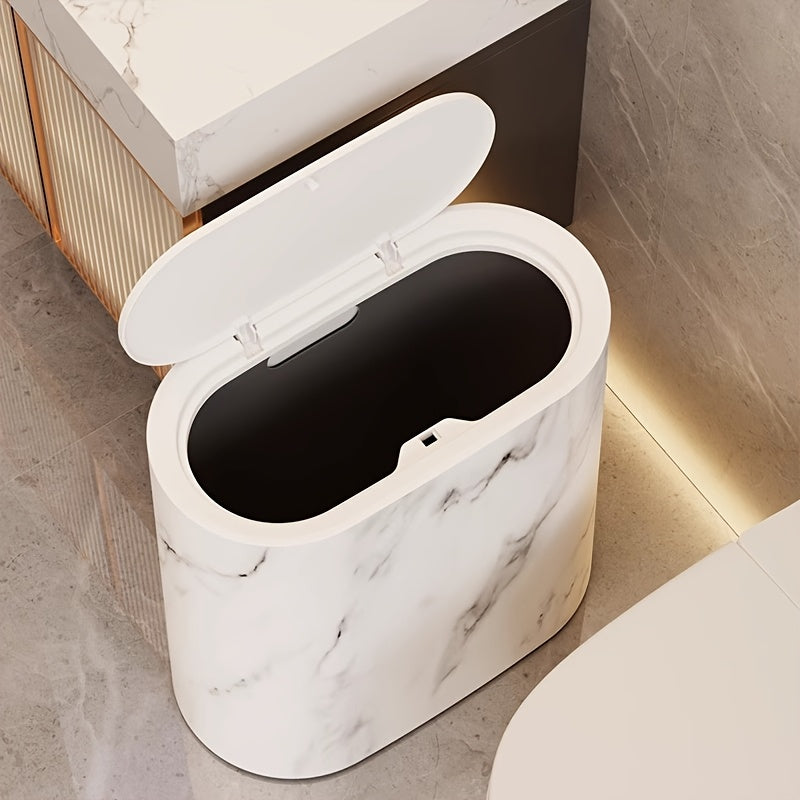Marble Pattern Trash Can with Lid