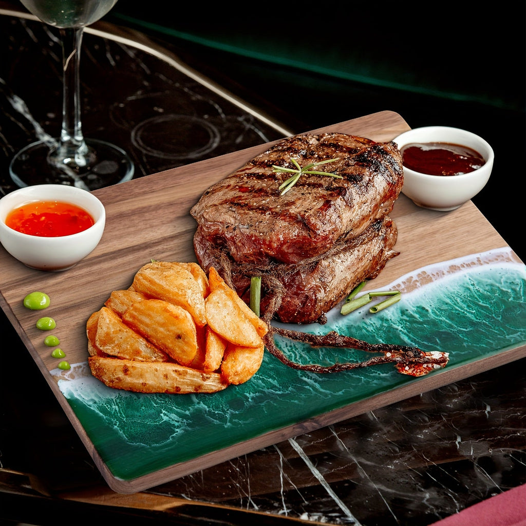 Wave Resin Acacia Wood Cutting Board