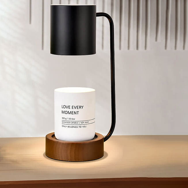 Japanese Minimalist Wood and Metal Table Lamp