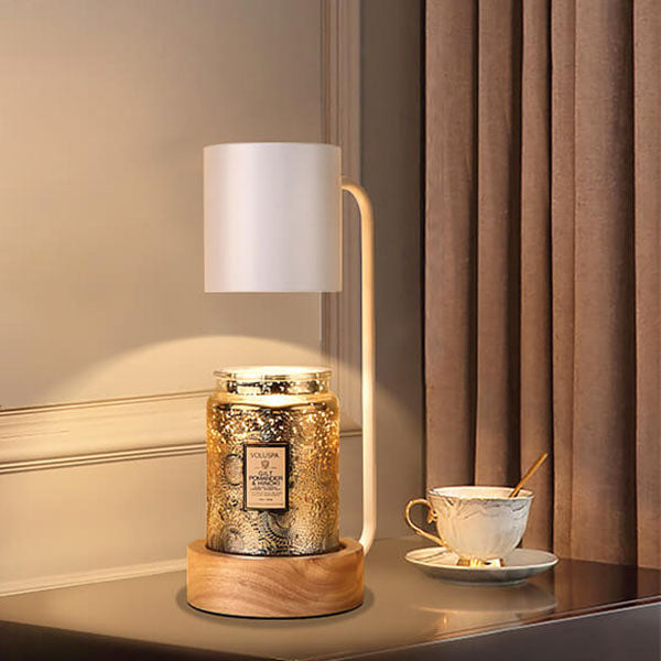 Japanese Minimalist Wood and Metal Table Lamp