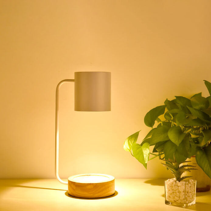 Japanese Minimalist Wood and Metal Table Lamp
