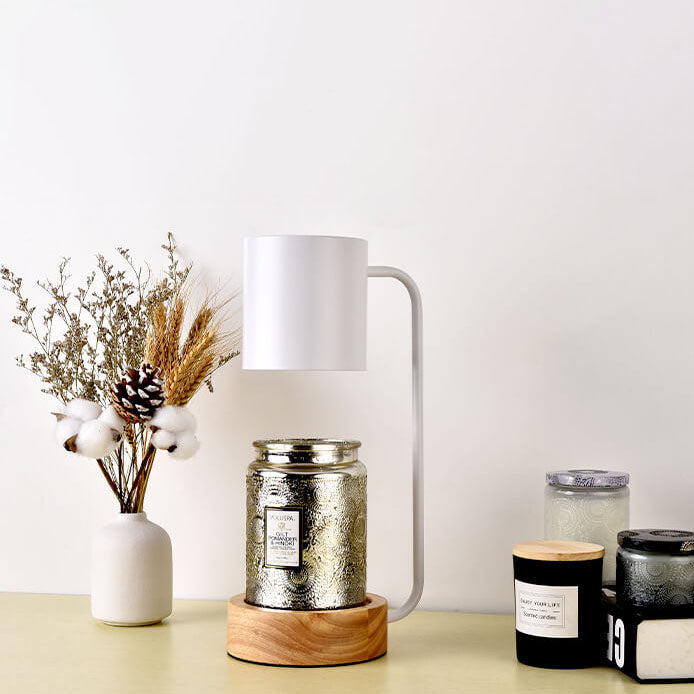 Japanese Minimalist Wood and Metal Table Lamp