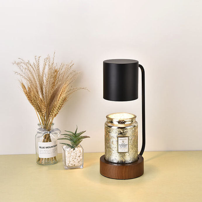 Japanese Minimalist Wood and Metal Table Lamp