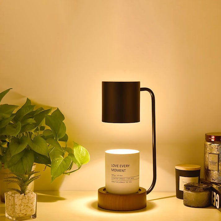 Japanese Minimalist Wood and Metal Table Lamp