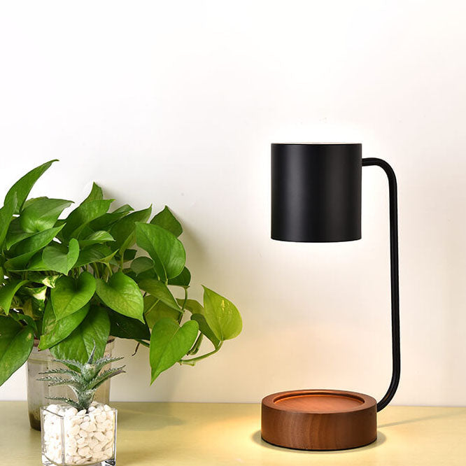 Japanese Minimalist Wood and Metal Table Lamp
