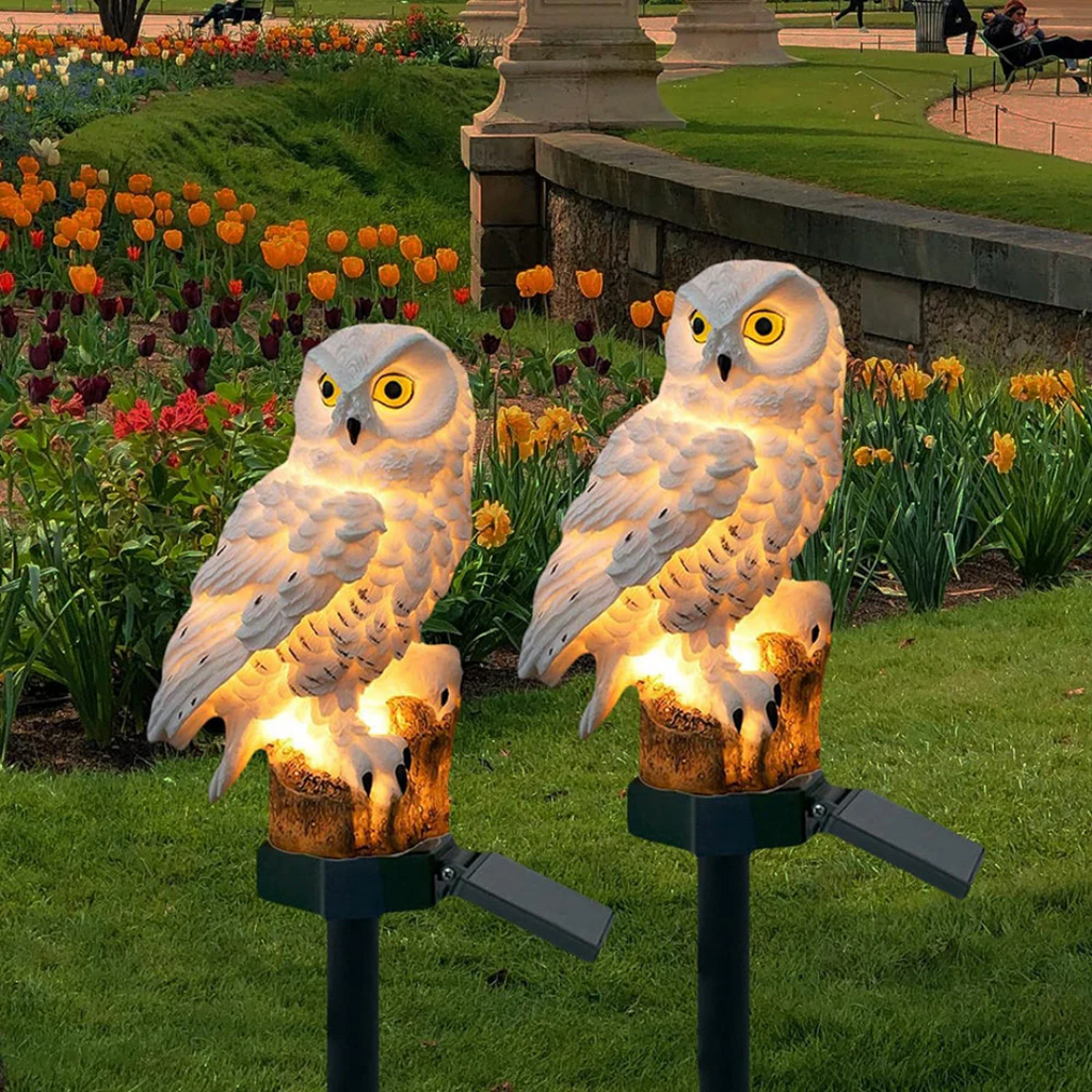 Solar Owl Garden Stake Light