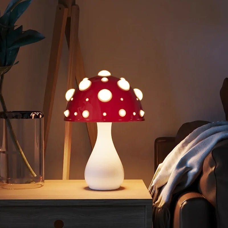 LED Amanita Mushroom Table Lamp
