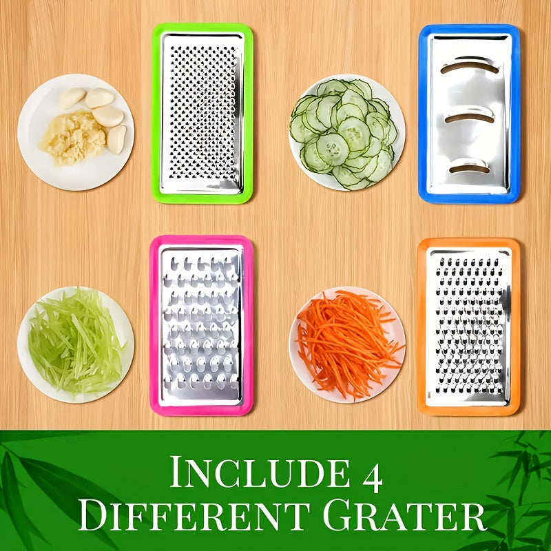 Bamboo Cutting Board with Trays and Graters
