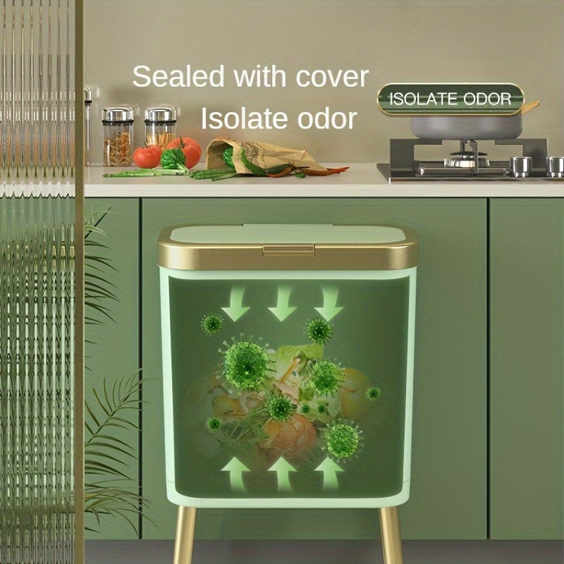 15L Odour-Sealing Trash Can with Elevated Legs