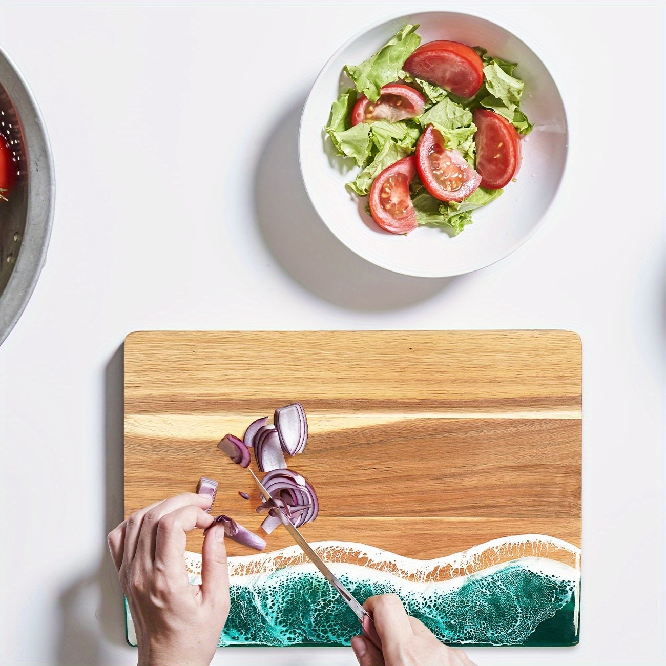 Wave Resin Acacia Wood Cutting Board