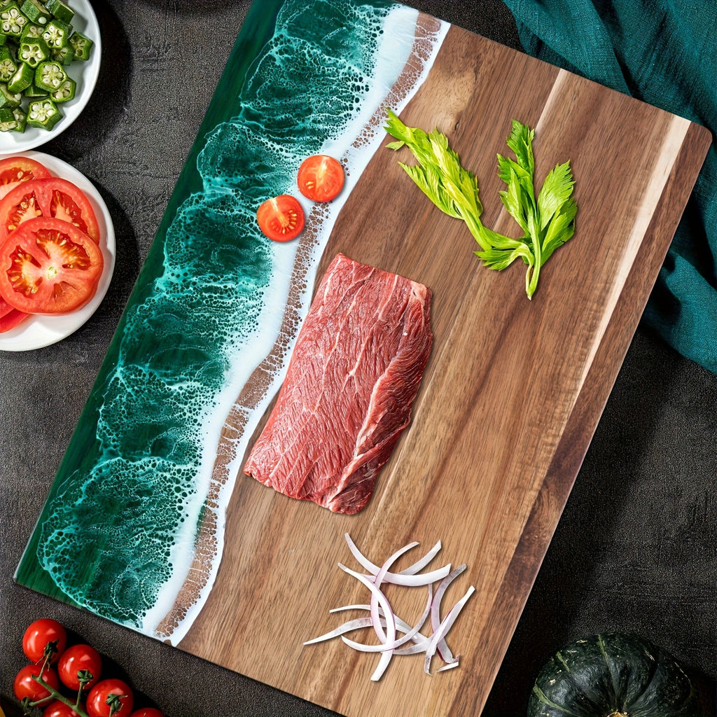Wave Resin Acacia Wood Cutting Board
