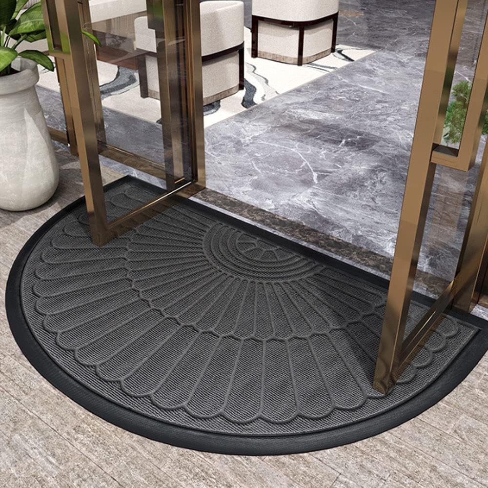 Semi-Circular Non-Slip Rubber Door Mat