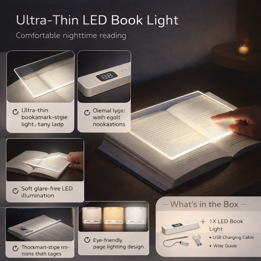 Ultra Thin USB Rechargeable Book Light