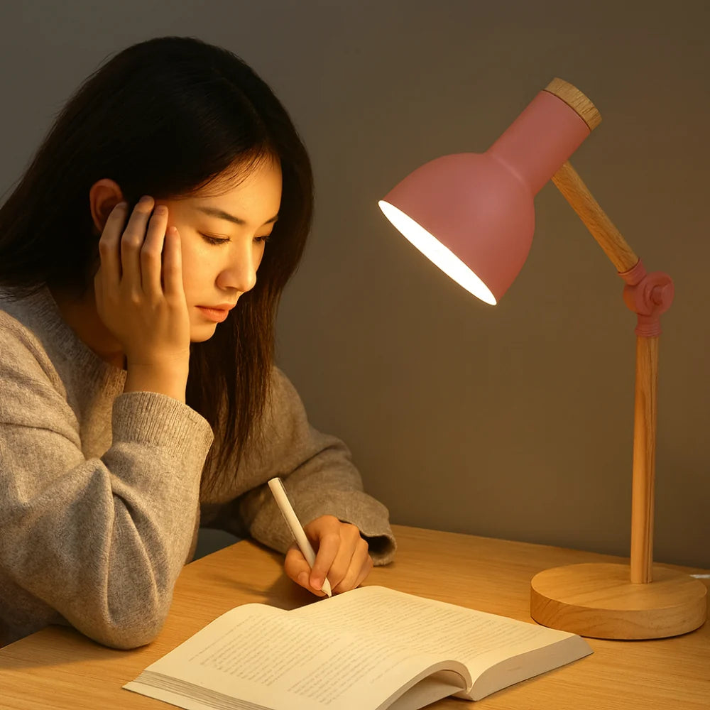 Adjustable Wood Nordic Desk Lamp