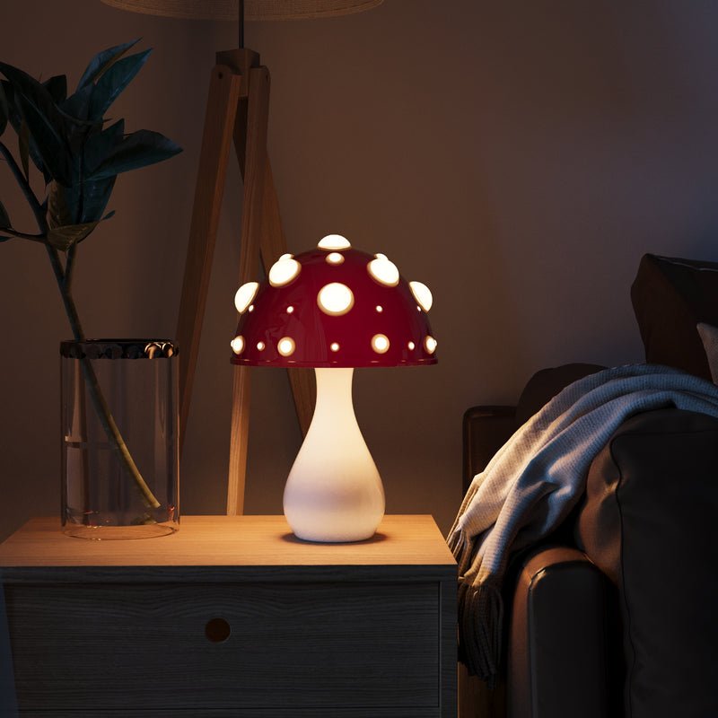 LED Amanita Mushroom Table Lamp