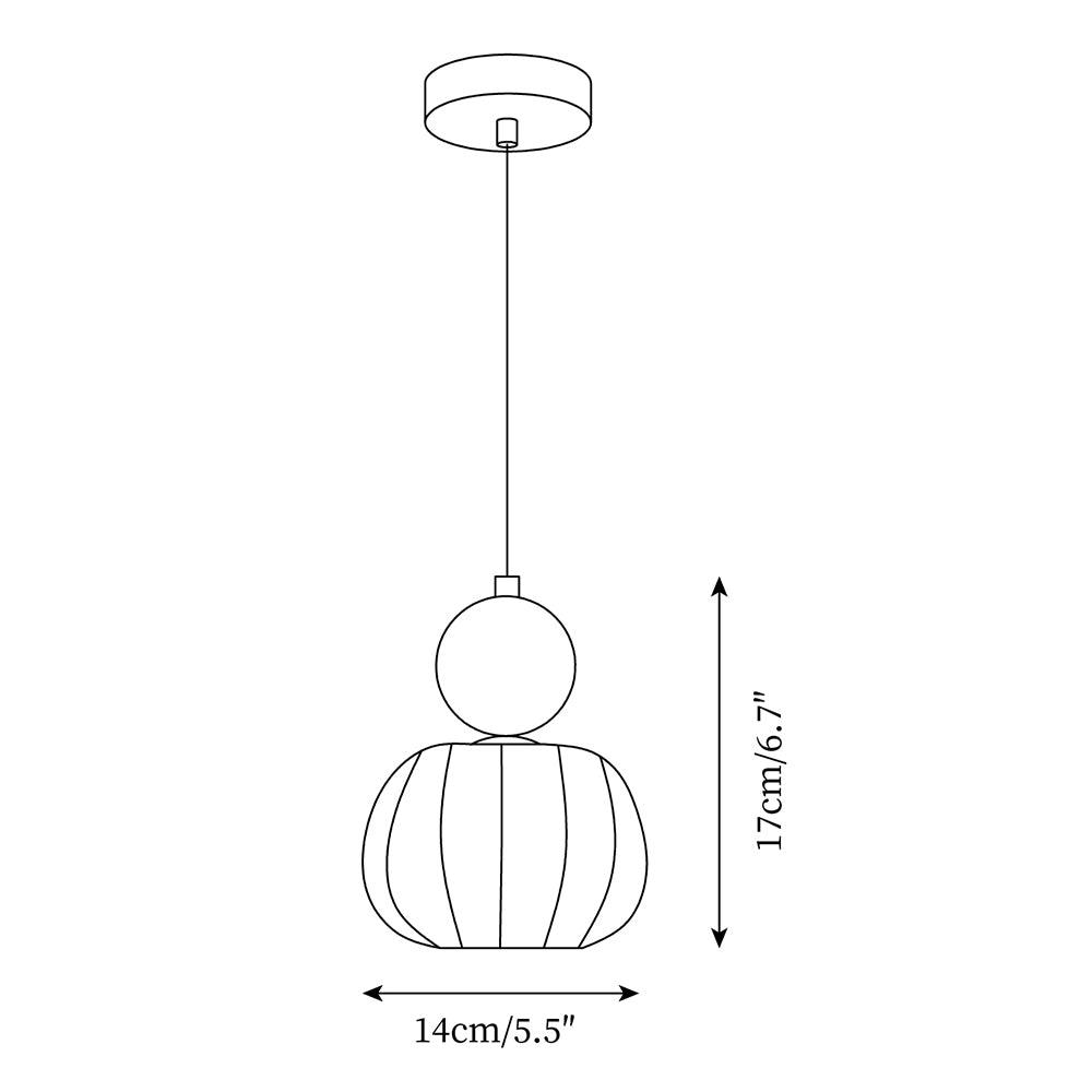 Yedra Organic Round Acrylic Pendant Lamp