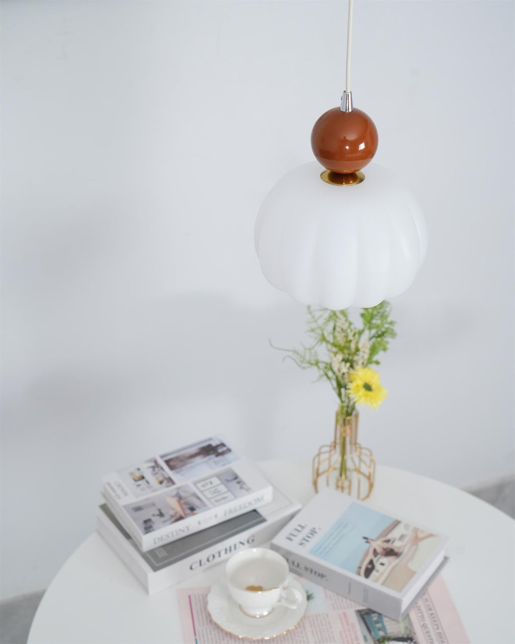 Yedra Organic Round Acrylic Pendant Lamp