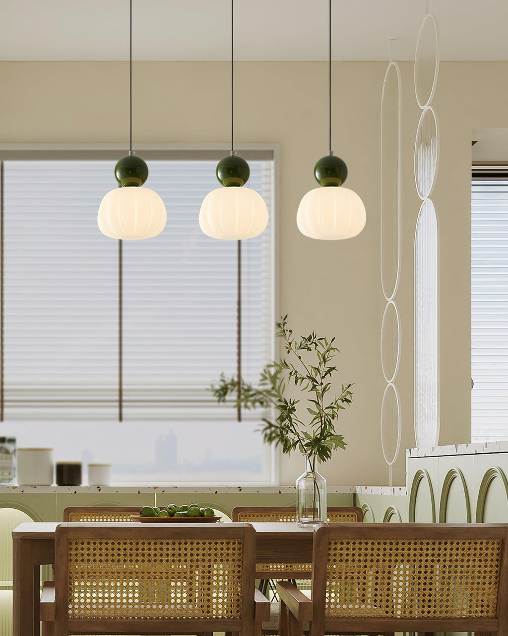 Yedra Organic Round Acrylic Pendant Lamp