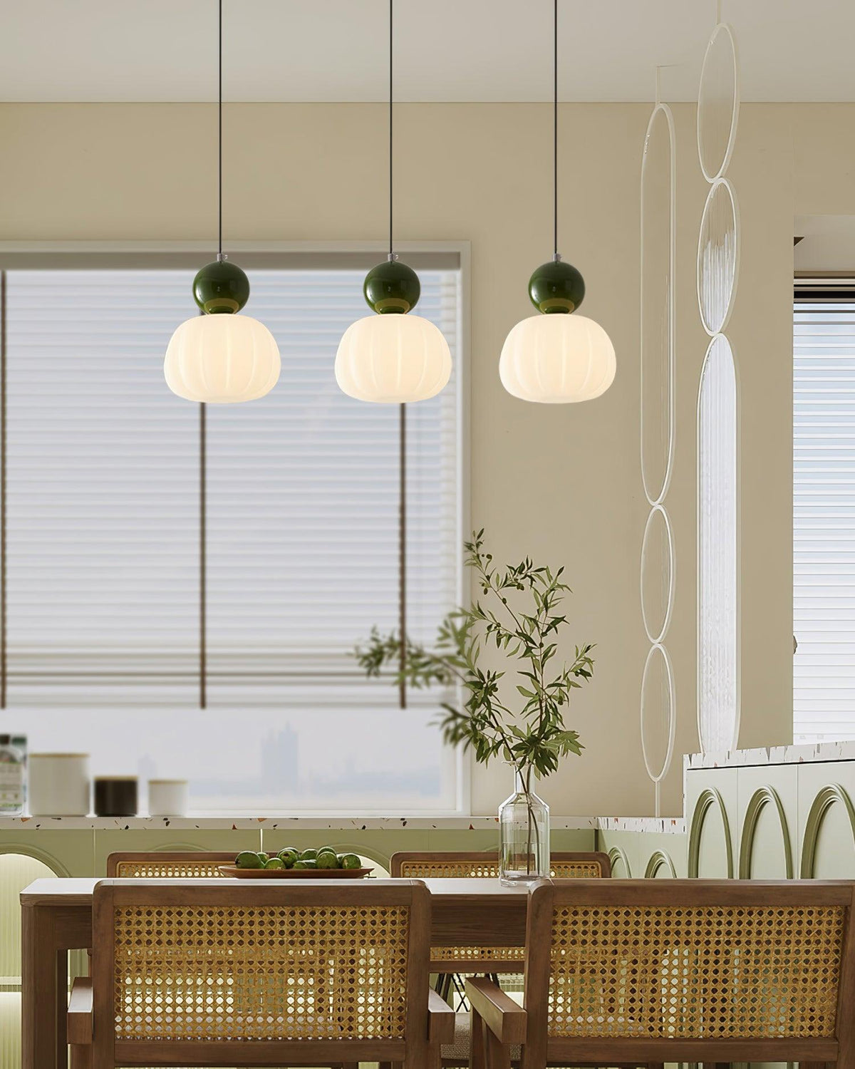 Yedra Organic Round Acrylic Pendant Lamp
