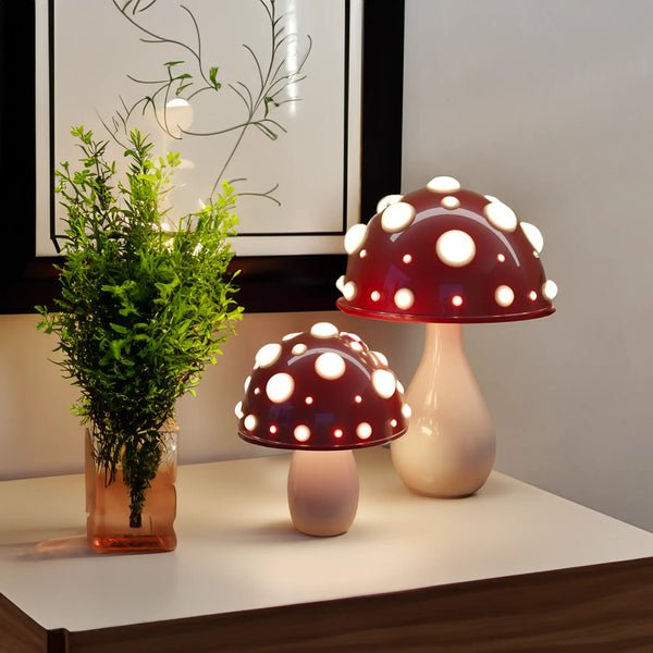 LED Amanita Mushroom Table Lamp