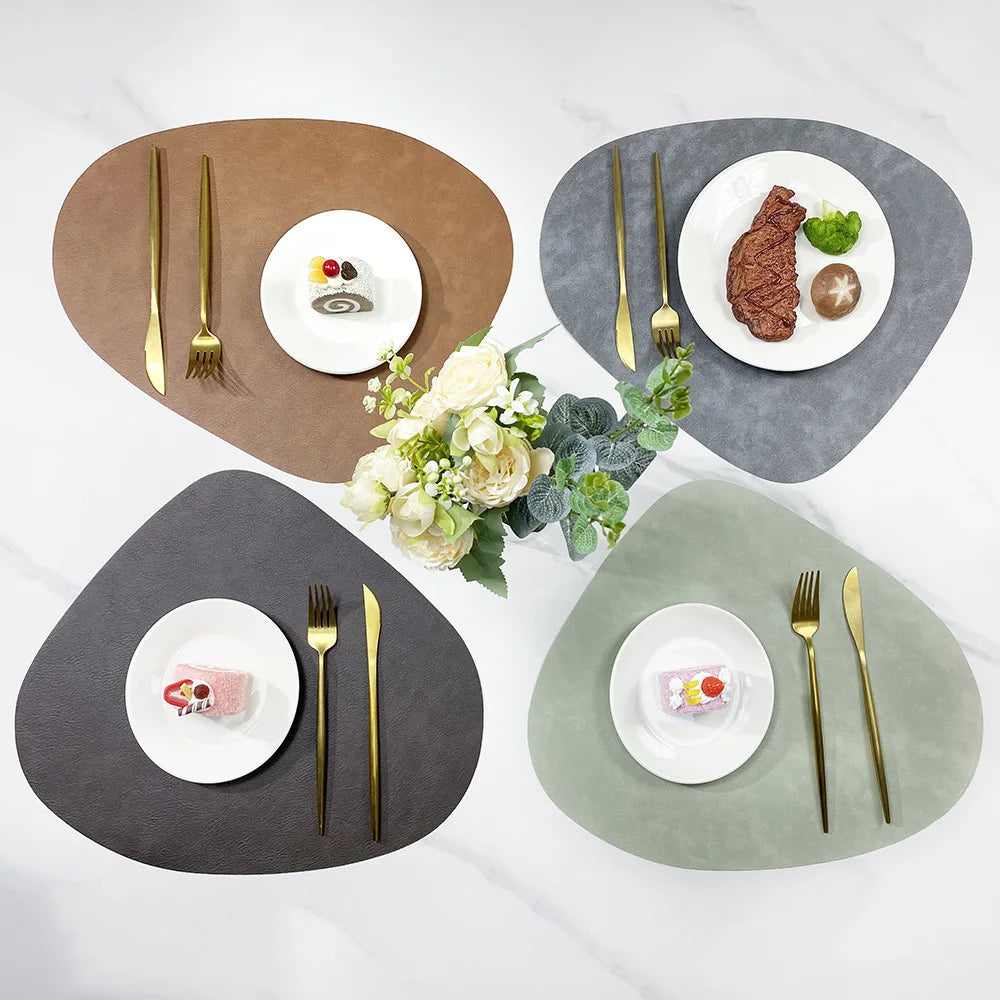 NordicDrop Faux Leather Placemats, Double-Sided