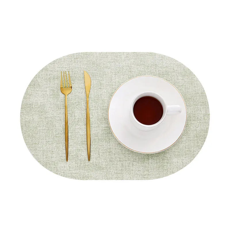 LinoMat Oval Faux Leather Placemats