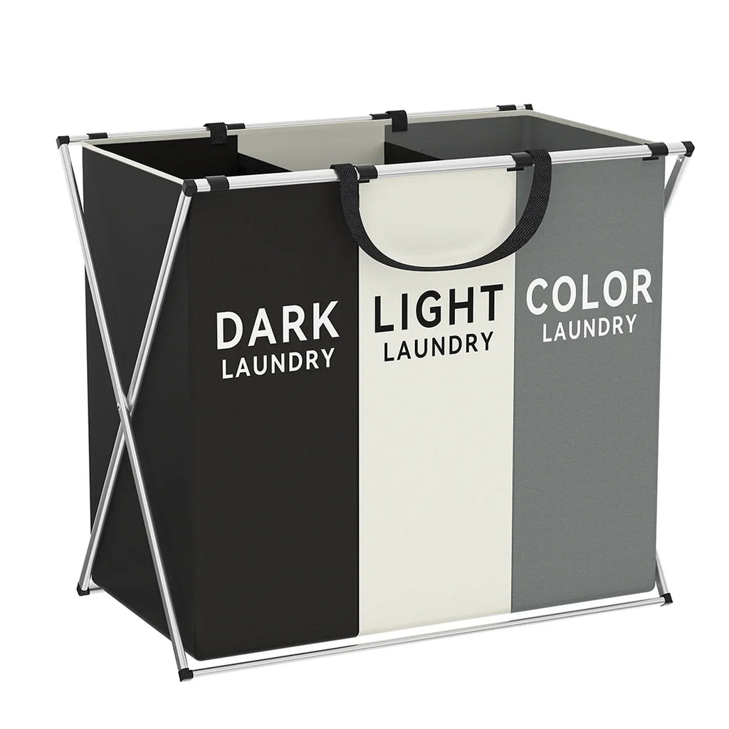 TriSort Multi-Section Foldable Laundry Hamper