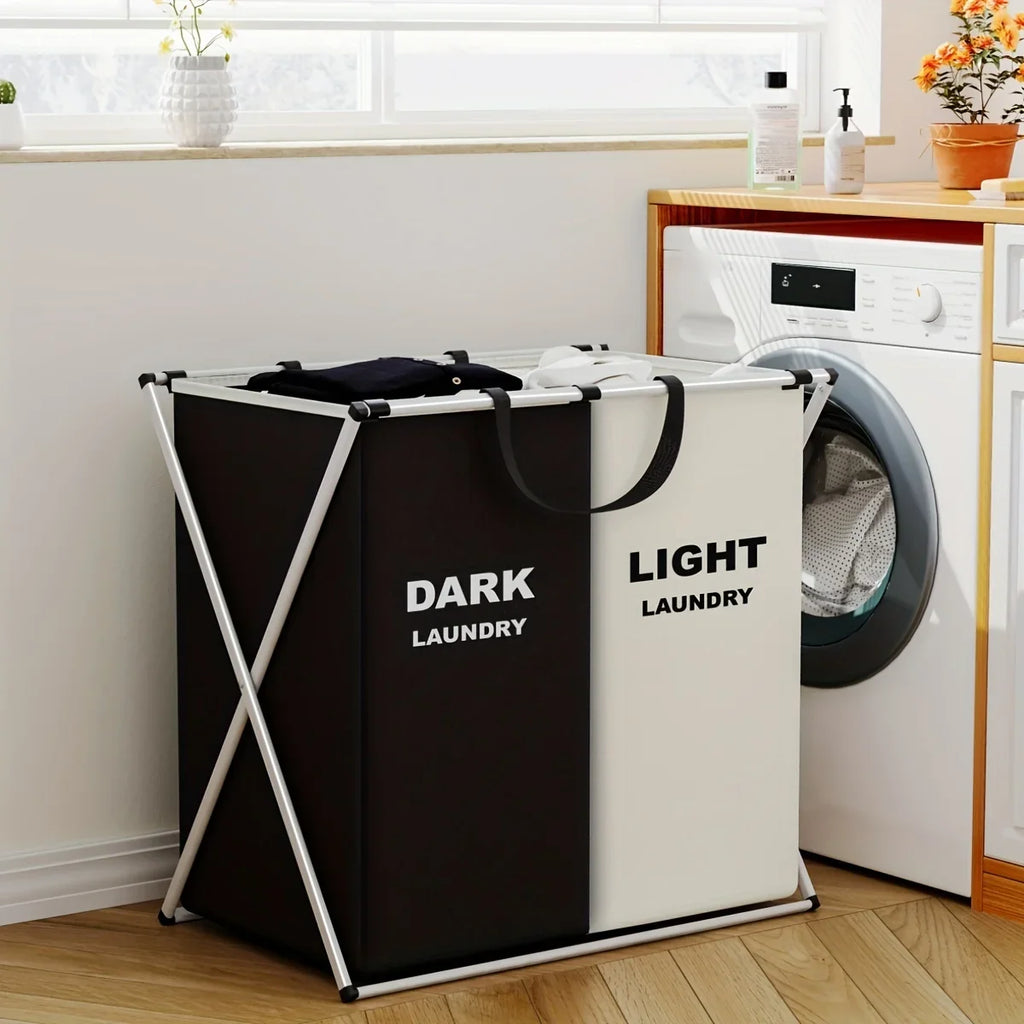 TriSort Multi-Section Foldable Laundry Hamper
