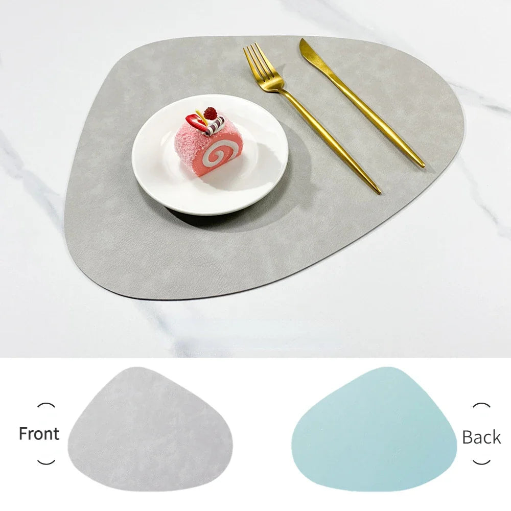 NordicDrop Faux Leather Placemats, Double-Sided