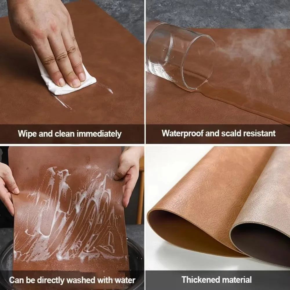 NordicDrop Faux Leather Placemats, Double-Sided
