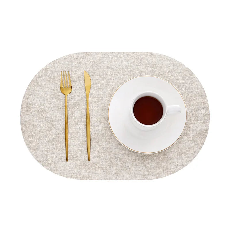 LinoMat Oval Faux Leather Placemats