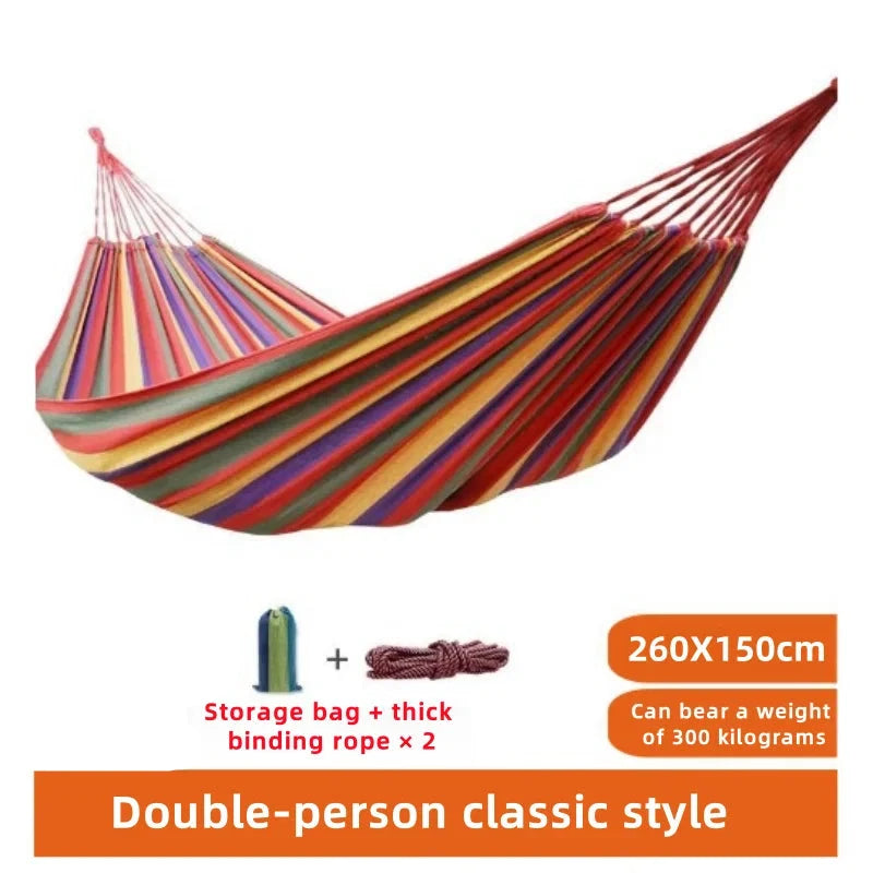 Striped Canvas Double Hammock