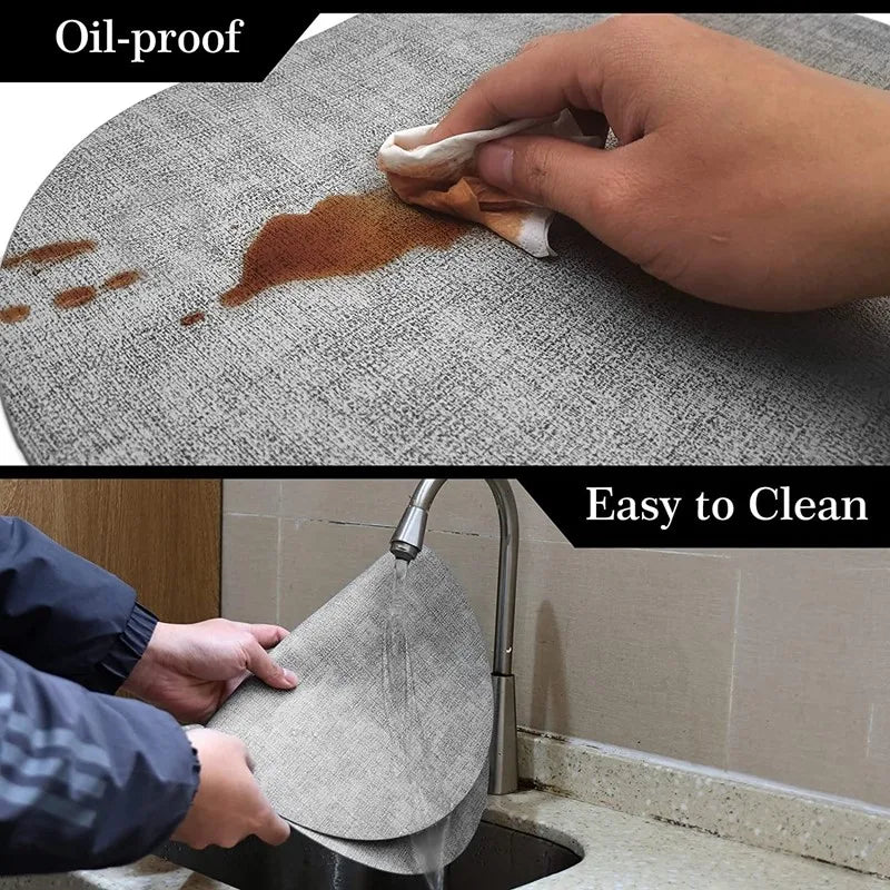 LinoMat Oval Faux Leather Placemats