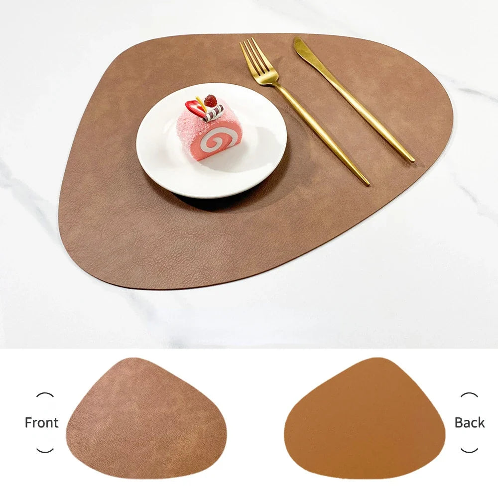 NordicDrop Faux Leather Placemats, Double-Sided