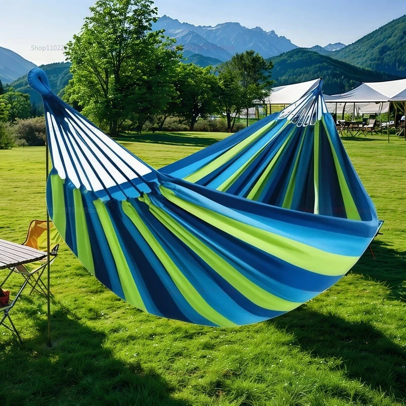 Striped Canvas Double Hammock