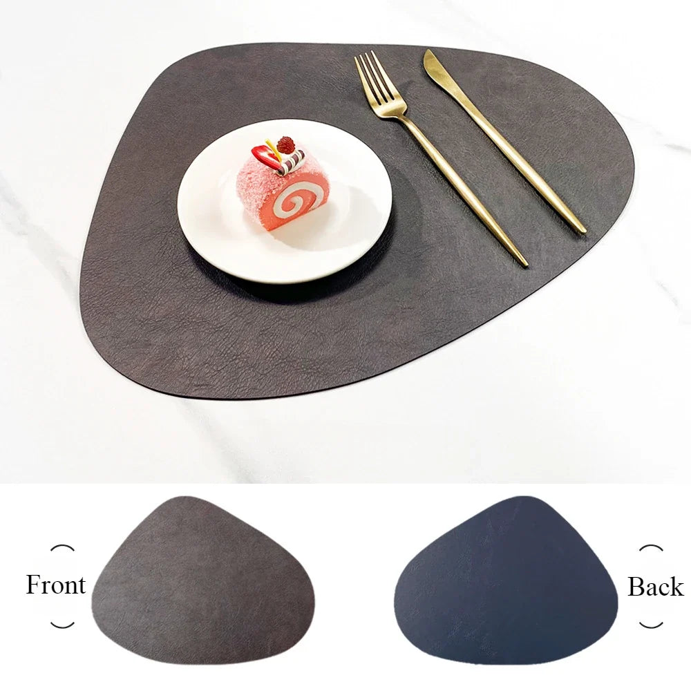 NordicDrop Faux Leather Placemats, Double-Sided