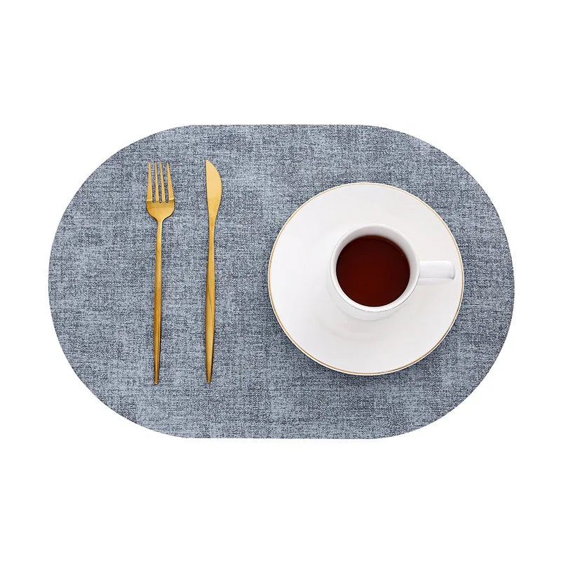 LinoMat Oval Faux Leather Placemats