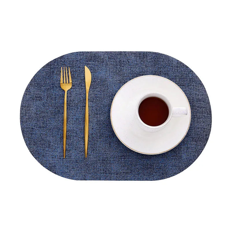 LinoMat Oval Faux Leather Placemats