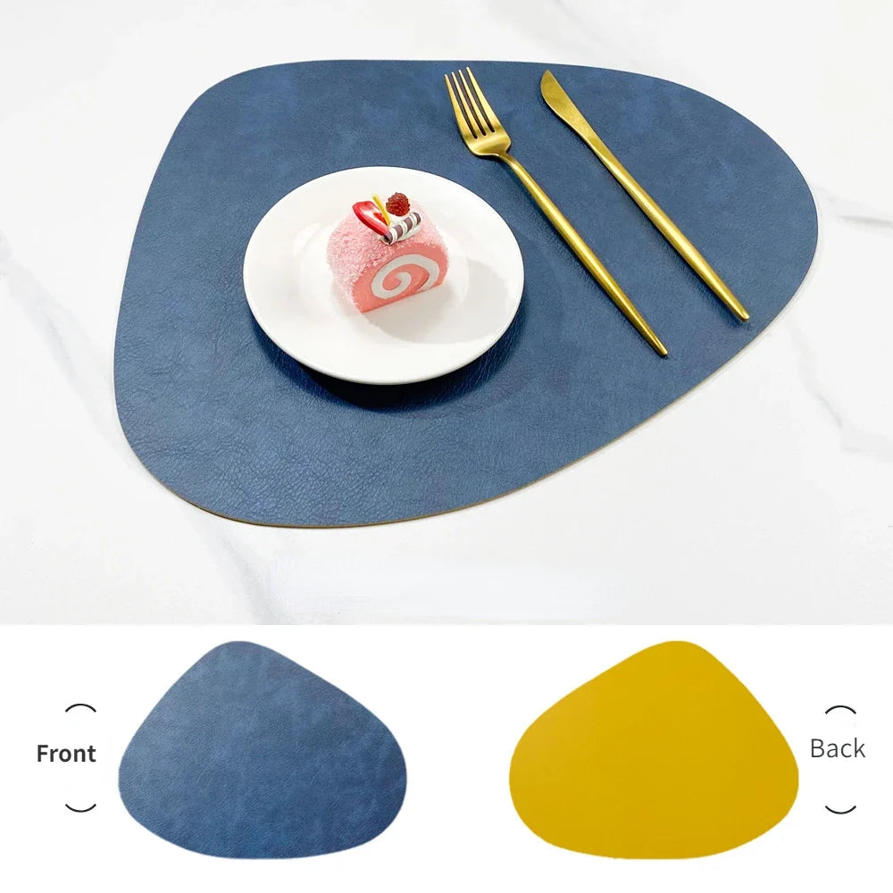 NordicDrop Faux Leather Placemats, Double-Sided