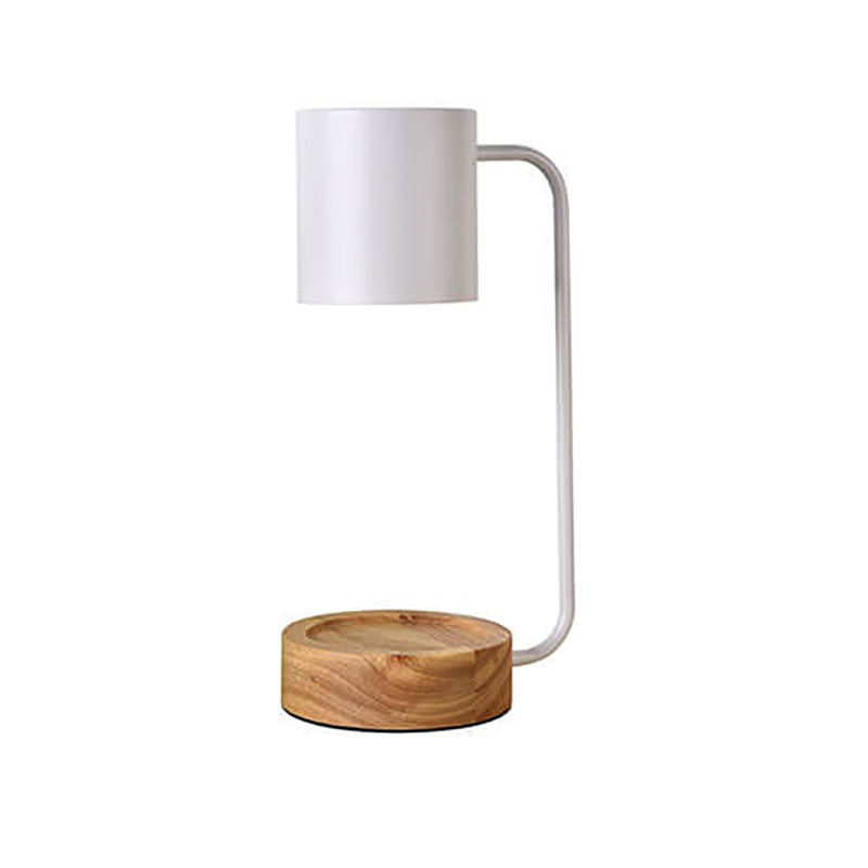 Japanese Minimalist Wood and Metal Table Lamp