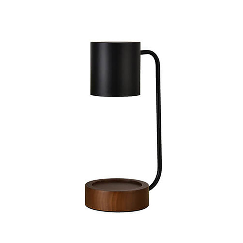 Japanese Minimalist Wood and Metal Table Lamp