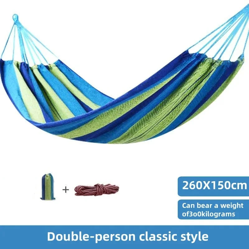 Striped Canvas Double Hammock