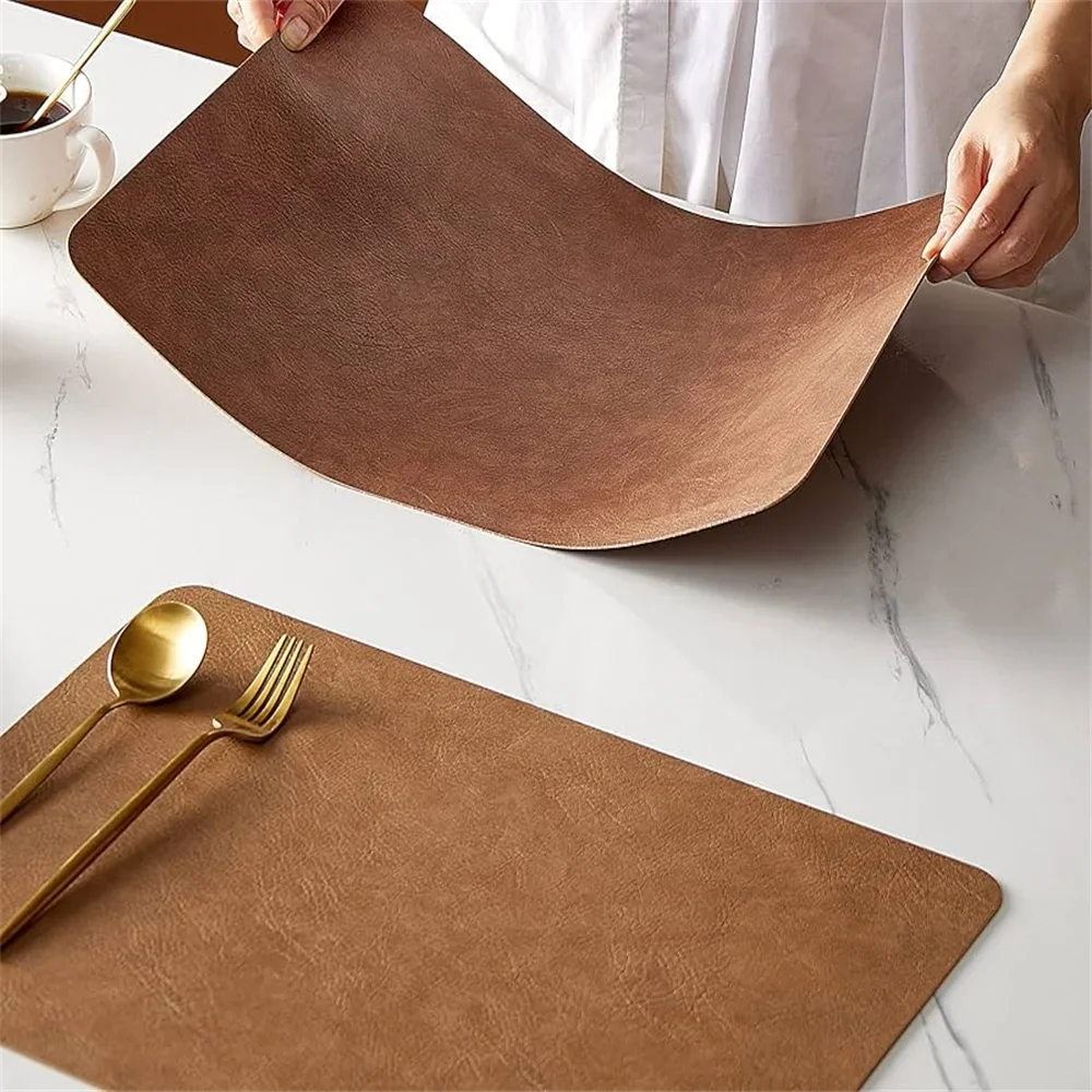 DuoMat Double-Sided Faux Leather Placemats