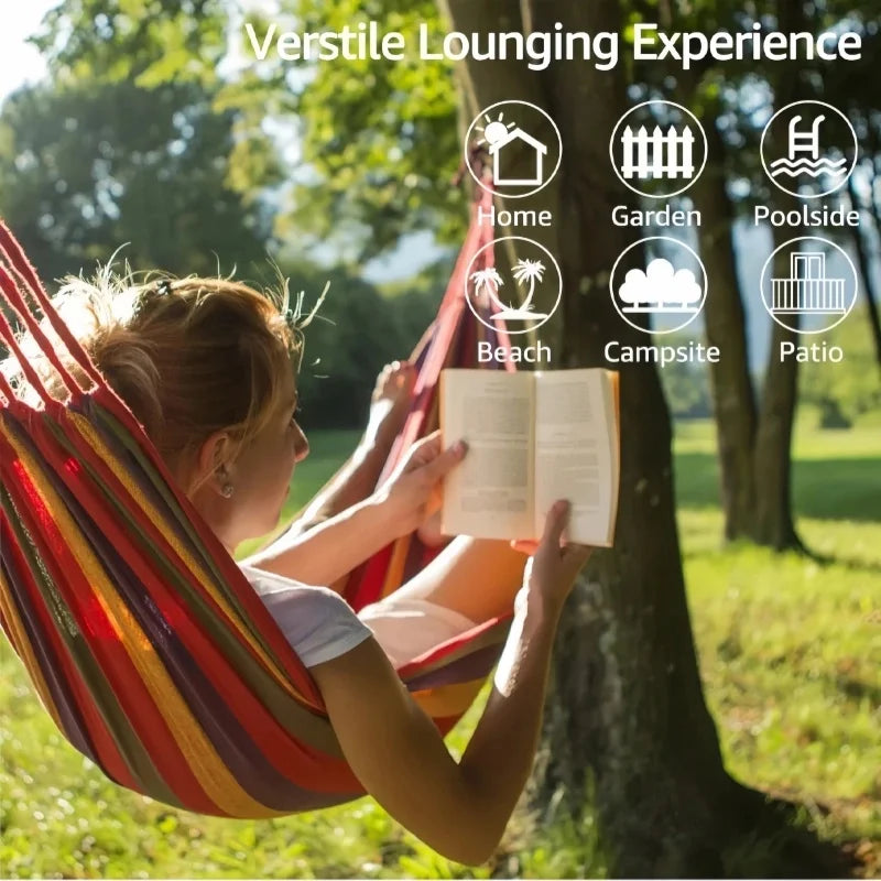 Striped Canvas Double Hammock