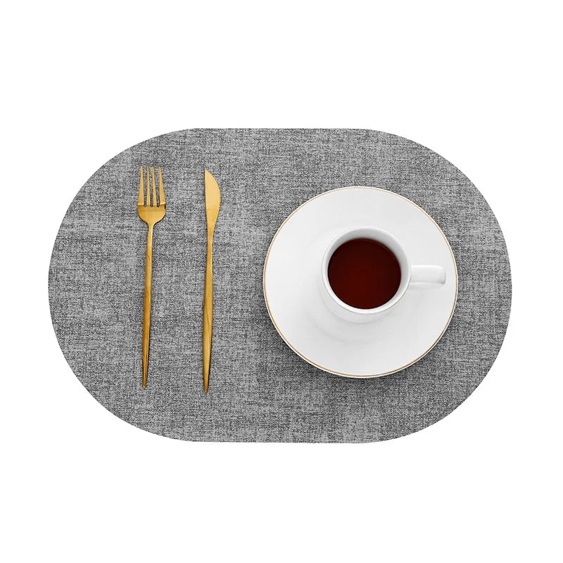 LinoMat Oval Faux Leather Placemats