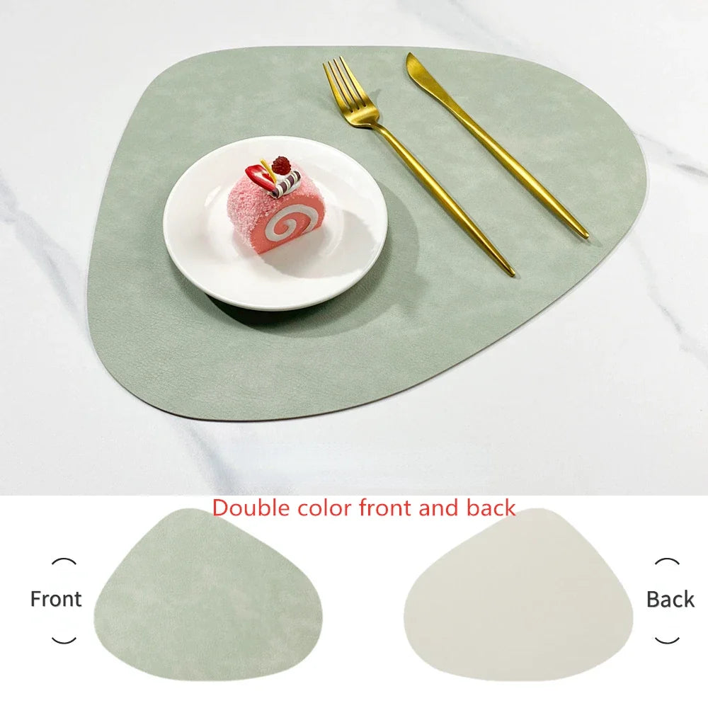 NordicDrop Faux Leather Placemats, Double-Sided