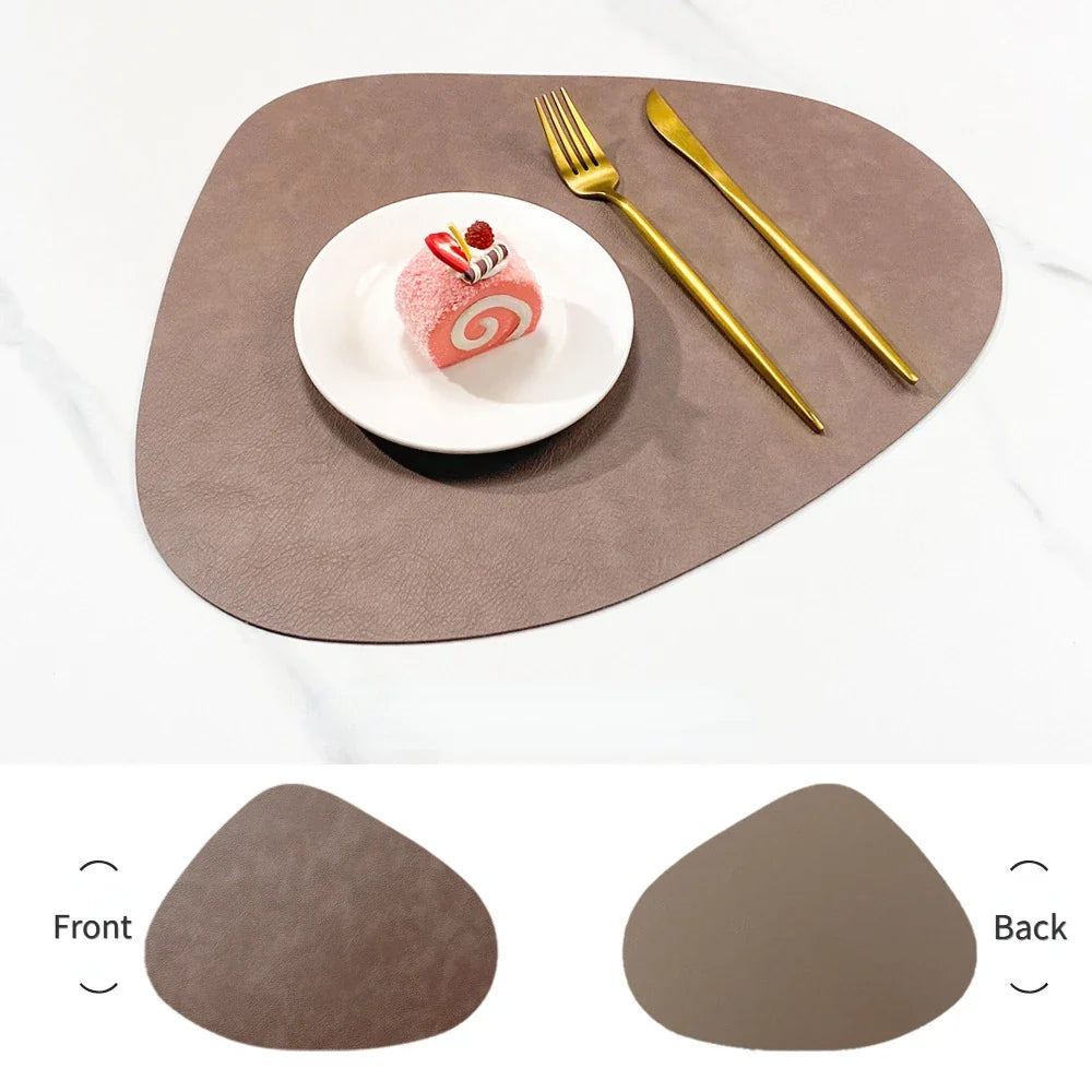 NordicDrop Faux Leather Placemats, Double-Sided